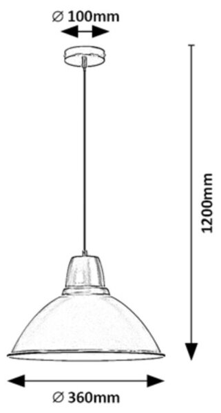 Lustră pe cablu WILBOUR 1xE27/60W/230V negru Rabalux 72013