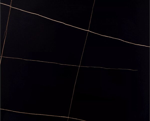Masa de dining RION 130x70 cm cu blat ceramic, marmura neagra