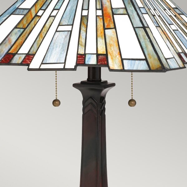 Quoizel QZ-MAYBECK-TL - Lampă de masă Tiffany MAYBECK, 2 x E27, 60 W, 230 V