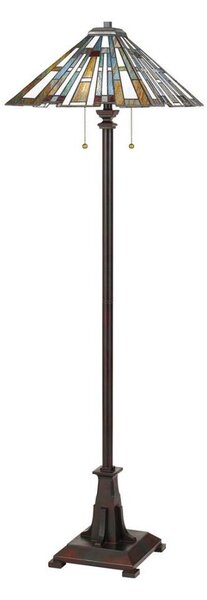 Quoizel QZ-MAYBECK-FL - Lampadar Tiffany MAYBECK 2xE27/60W/230V