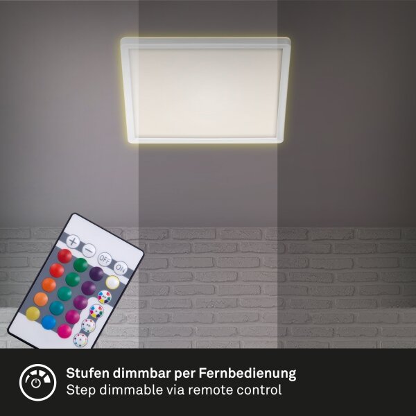 Plafonieră LED RGBW dimabilă Briloner 7090-416 SLIM LED/15W/230V + telecomandă