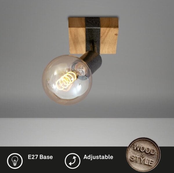 Spot de perete WOOD BASIC 1xE27/25W/230V Briloner 2900-011