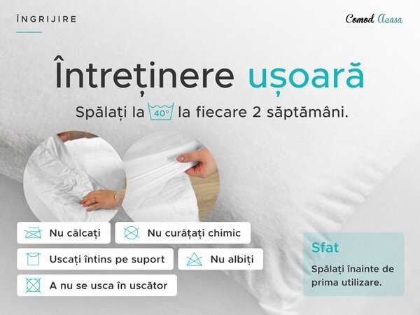 Protectie de saltea impermeabila din frote GUARD 60 x 120 cm