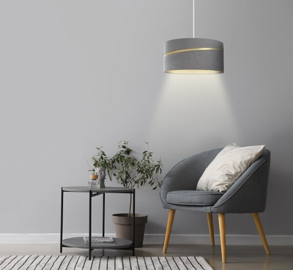 Lustră pe cablu SWING 1xE27/60W/230V gri/auriu