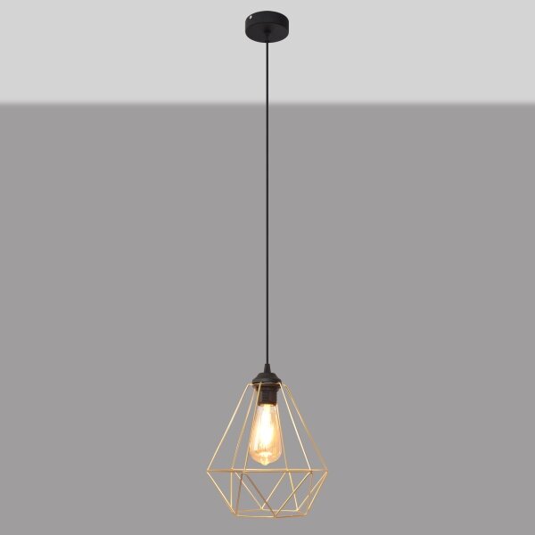 Lustră pe cablu KARO 1xE27/15W/230V auriu/negru