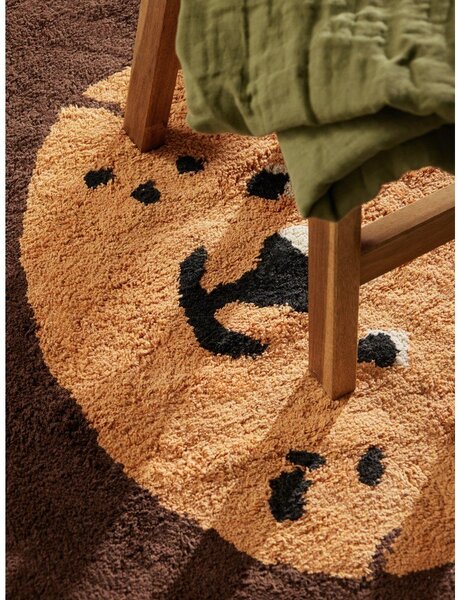 Covor pentru copii portocaliu/maro lavabil/țesut manual din bumbac 112x120 cm Snuggle Lea – Hanse Home