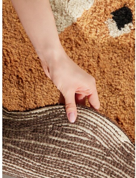 Covor pentru copii portocaliu/maro lavabil/țesut manual din bumbac 112x120 cm Snuggle Lea – Hanse Home