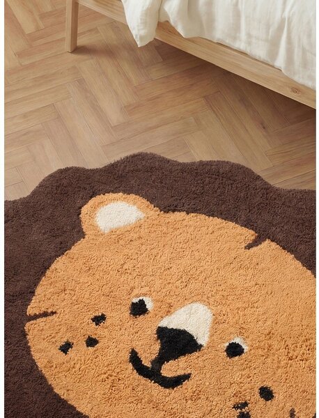 Covor pentru copii portocaliu/maro lavabil/țesut manual din bumbac 112x120 cm Snuggle Lea – Hanse Home
