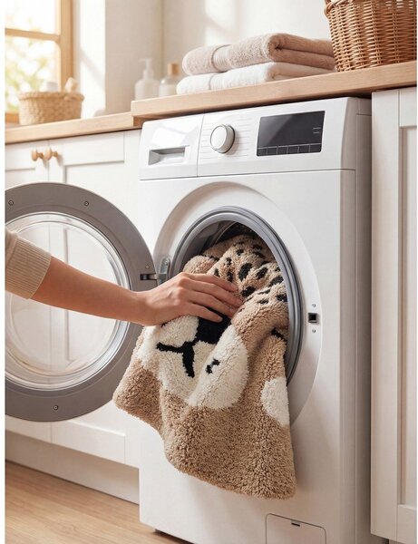 Covor pentru copii maro deschis lavabil/țesut manual din bumbac 93x120 cm Snuggle Bea – Hanse Home