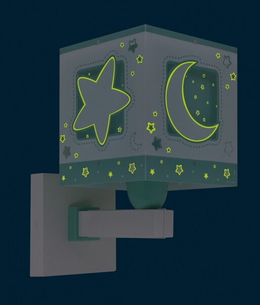 Aplică pentru copii MOONLIGHT 1xE27/15W/230V verde Dalber 63239H