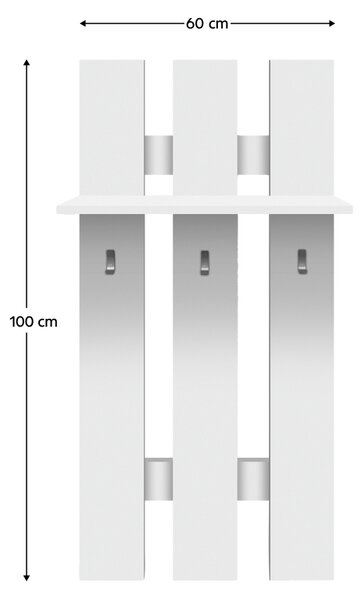 KONDELA Cuier 60, alb, TOPTY TIP 39