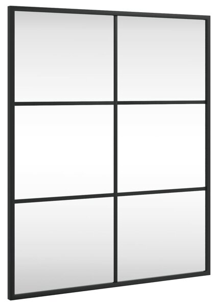 Oglindă de perete, negru, 50x60 cm, dreptunghiulară, fier