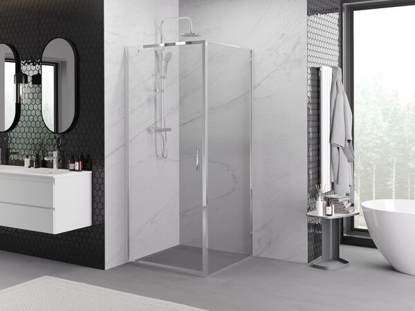 Mexen Exo-BR cabina de duș batantă 90 x 90 cm, transparent, crom - 8181-090-090-01-00