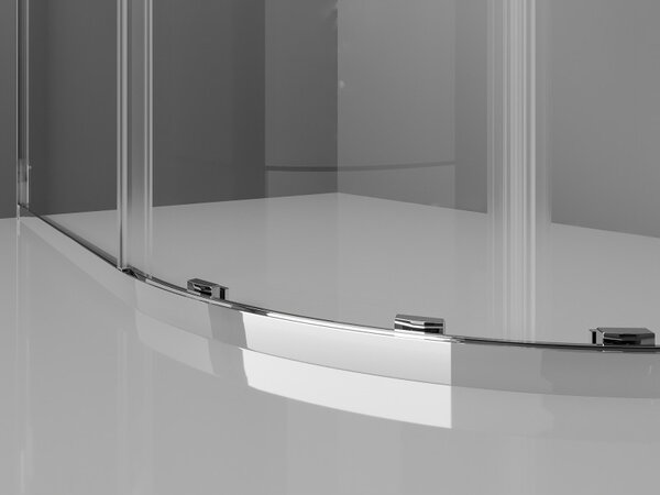 Mexen Exo-S Duo cabină de duș semicirculară asimetrică glisantă 100 x 80 cm, transparentă, crom - 8132-100-080-01-00