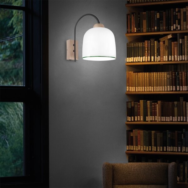Lampă de perete NONNA 1xE27/60W/230V stejar/alb/verde Kolarz A1352.61.G