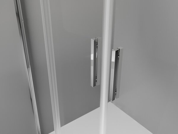 Mexen Exo-S Duo cabină de duș semicirculară asimetrică glisantă 100 x 80 cm, transparentă, crom - 8132-100-080-01-00