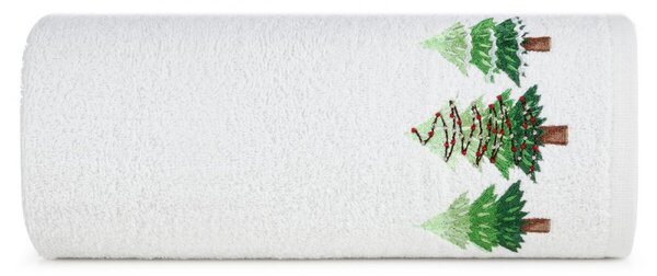 Prosop din bumbac cu model de Crăciun alb cu brad Lăţime: 70 cm | Lungime: 140 cm