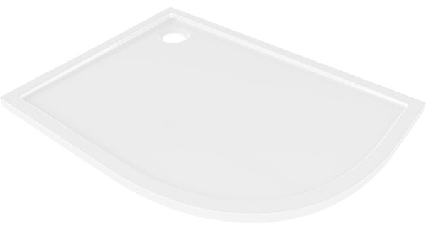 Mexen Flow cadă de duș asimetrică semicirculară slim stânga 90 x 80 cm, alb lucios - 46Q108090L