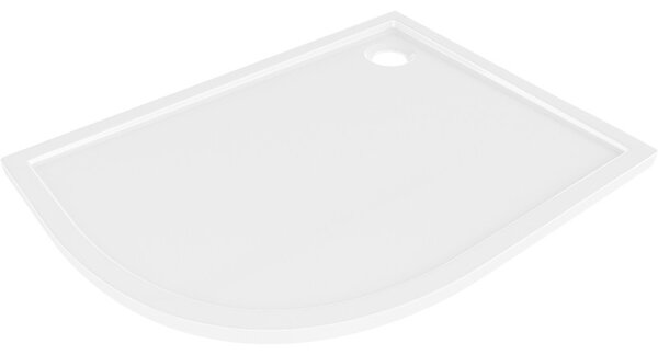 Mexen Flow cabină de duș semirotundă asimetrică slim dreapta 90 x 80 cm, alb lucios - 46Q108090R