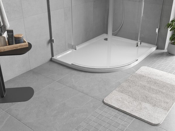 Mexen Flow cabină de duș semirotundă asimetrică slim dreapta 90 x 80 cm, alb lucios - 46Q108090R