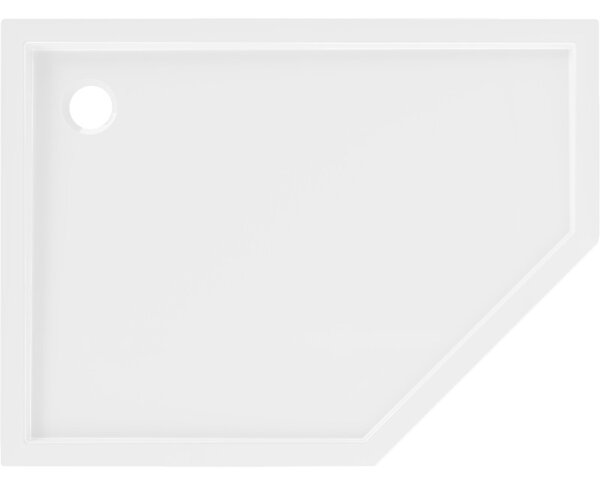 Mexen Flow cadă de duș pentagonală slim stânga 100 x 80 cm, alb lucios - 46P108010L