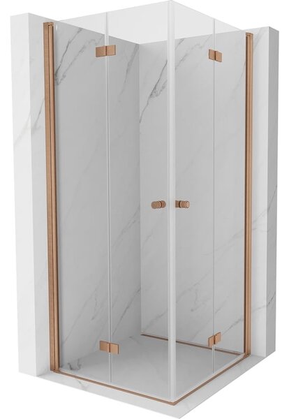 Mexen Mist-F Duo cabină de duș pliabilă 80 x 80 cm, transparent, cupru periat - 8A6-080L-080P-65-00