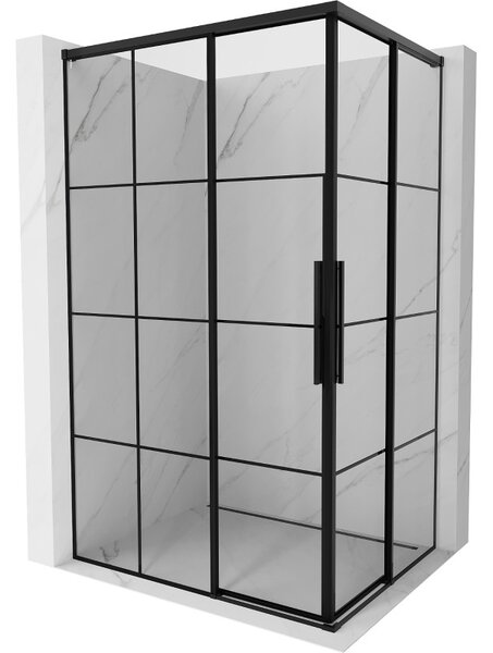 Mexen Rox Duo cabină de duș glisantă 120 x 80 cm, grilaj negru, negru - 8C2D-120-080-70-77