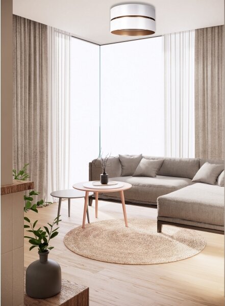 Plafonieră Duolla DUO 1xE27/15W/230V d. 40 cm alb/auriu