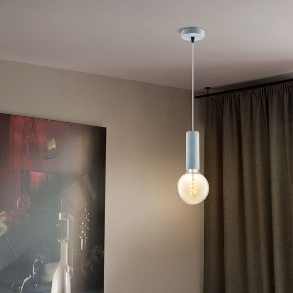 Lustră pe cablu SAGA 1xE27/40W/230V gri