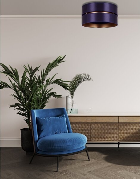 Plafonieră Duolla DUO 1xE27/15W/230V d. 40 cm albastru/auriu