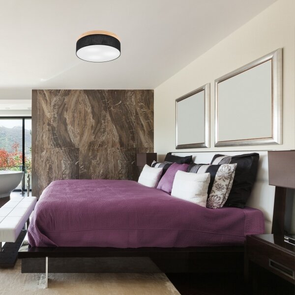 Plafonieră BELLADONNA 3xE27/15W/230V d. 50 cm negru/pin Brilagi