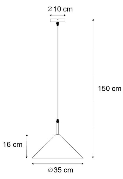 Lampă pendantă de design galbenă - Triangolo