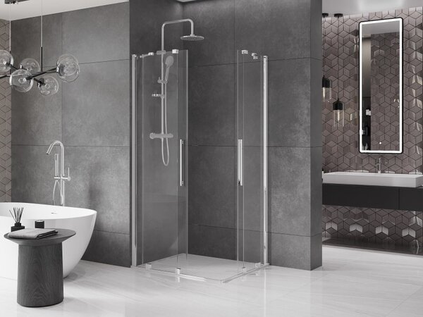 Mexen Velar Duo cabină de duș glisantă 90 x 80 cm, transparent, crom - 871-090-080-02-01