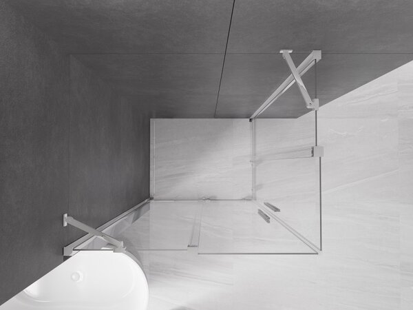Mexen Velar Duo cabină de duș glisantă 90 x 80 cm, transparent, crom - 871-090-080-02-01