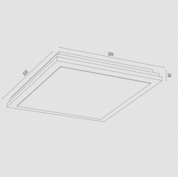 Plafonieră CASERTA 2xE27/15W/230V 32x32 cm Argon 7146