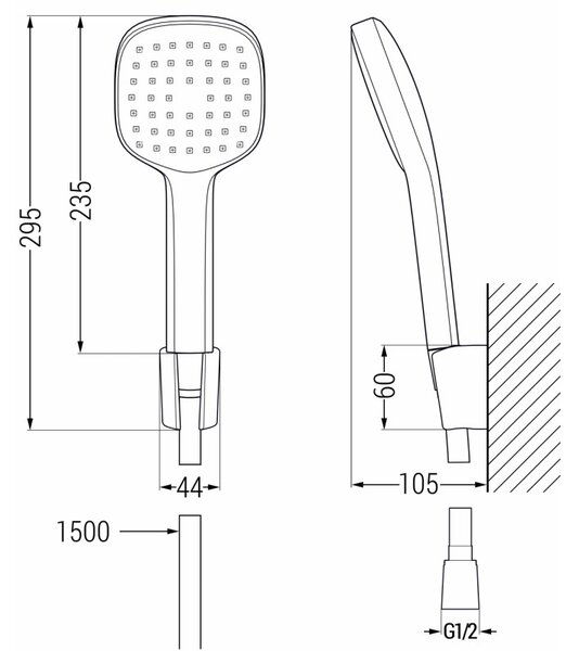Mexen R-33 set de duș punctat, crom/alb - 785335052-02