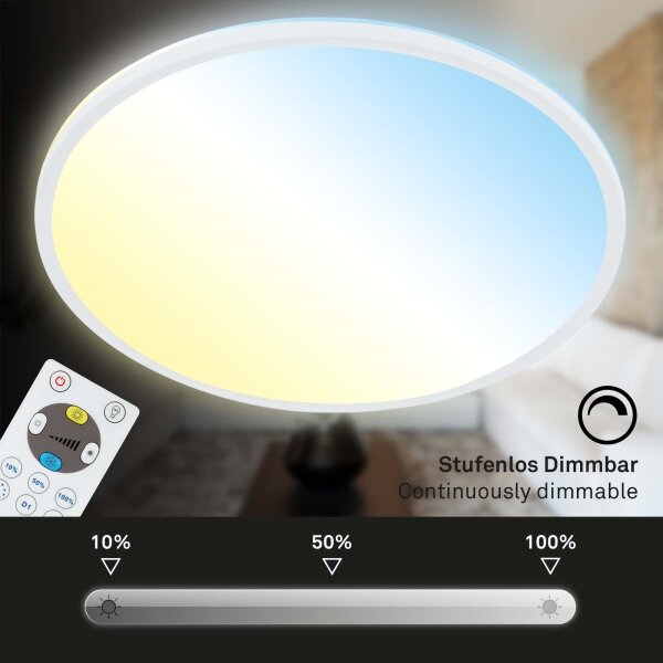 Plafonieră LED dimabilă SLIM LED/22W/230V 2700-6500K Briloner 7080-016 + telecomandă