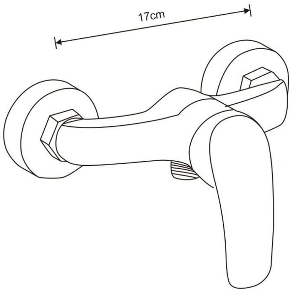 Mexen Fabia Erik set de duș montat pe suprafață cu duș de ploaie și baterie de duș, crom - 746540205-00