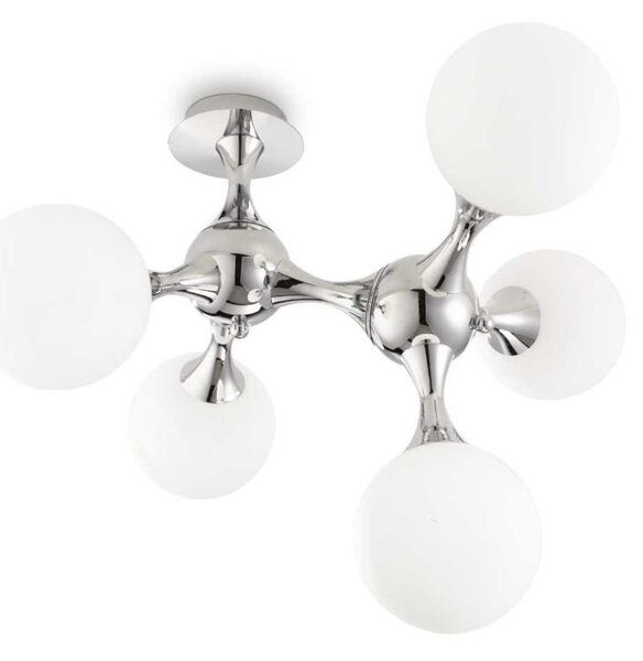 Ideal Lux - Lustră aplicată NODI 5xE14/28W/230V 50x55 cm crom lucios/alb