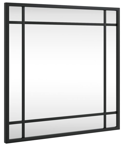 Oglindă de perete, negru, 40x40 cm, pătrată, fier