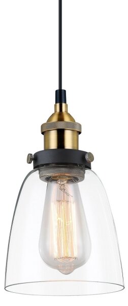 ITALUX MDM-2563/1 GD+CL - Lustră pe cablu FRANCIS 1xE27/40W/230V negru/auriu