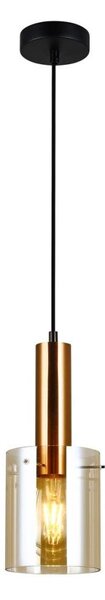 ITALUX PND-5581-1-BRO+AMB - Lustră pe cablu SARDO 1xE27/40W/230V negru/alamă