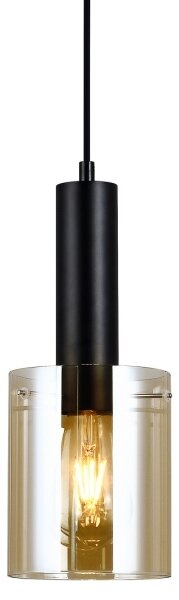ITALUX PND-5581-1-BK+AMB - Lustră pe cablu SARDO 1xE27/40W/230V negru/auriu