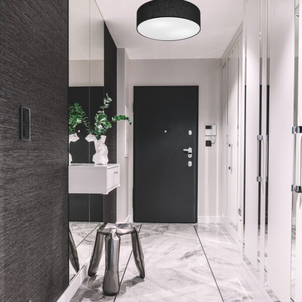 Plafonieră SIRJA DOUBLE 4xE27/15W/230V d. 45 cm negru