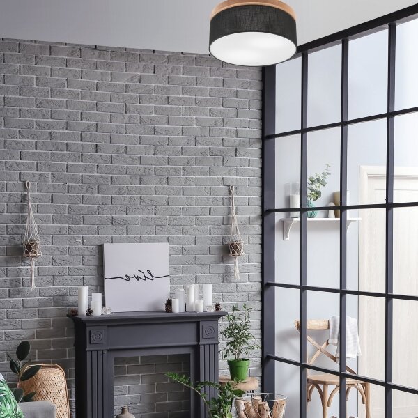 Plafonieră Brilagi BELLADONNA 2xE27/15W/230V d. 40 cm negru/stejar