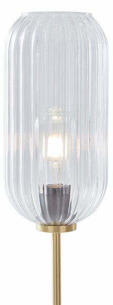 Lampă de podea Art Deco din alamă cu sticlă transparentă - Rid