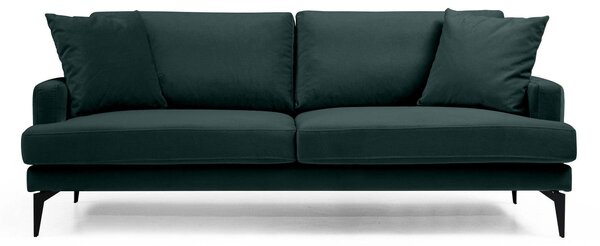 Canapea Fixă AZURRO, 3 locuri, 205x90x85 cm, Velutto-Verde