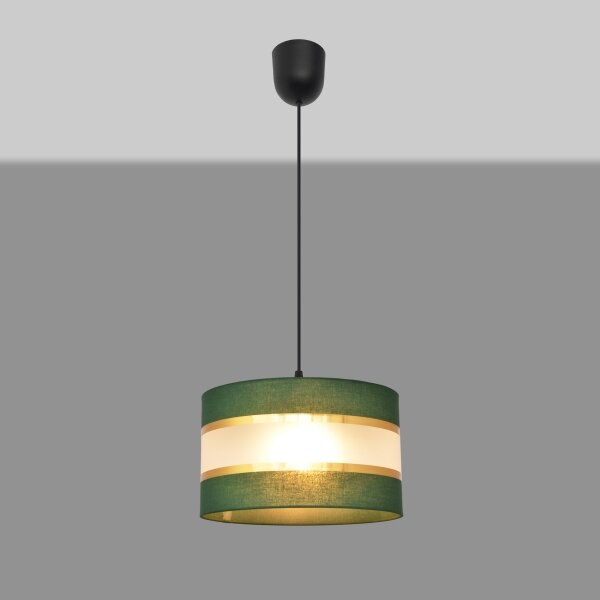 Lustră pe cablu HELEN 1xE27/15W/230V d. 25 cm verde/auriu
