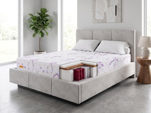 Saltea cu arcuri individuale și cocos Dax 80x200x24 - husă Lavender