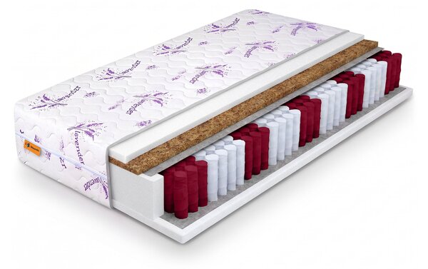 Saltea cu arcuri individuale și cocos Dax 80x200x24 - husă Lavender